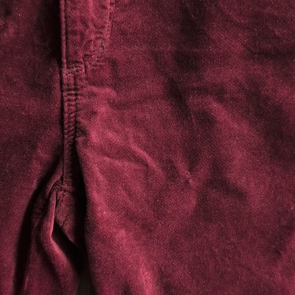 AG Adriano Goldschmied Burgundy Velour The Stevie Ankle Pants - Women's 26 - Picture 3 of 8